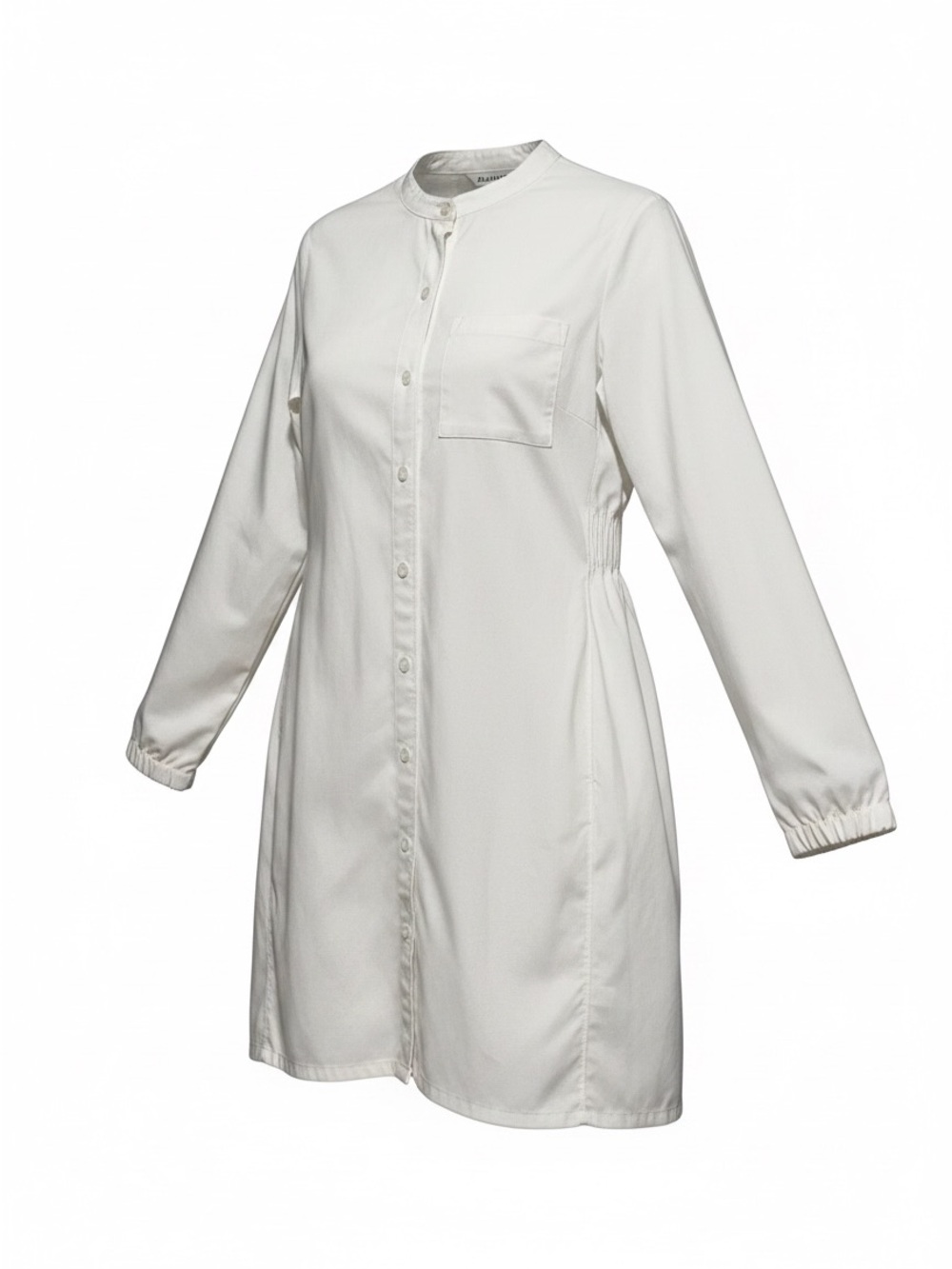 Athleta White Drift Poplin Button Front Mini Shirt Dress Waistband XS